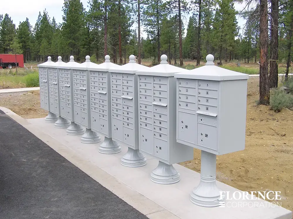 vogue-CBU-Accessories_050 vogue™ accessories on vital™ cluster box units in white located in woody area near parking lot of Colorado community