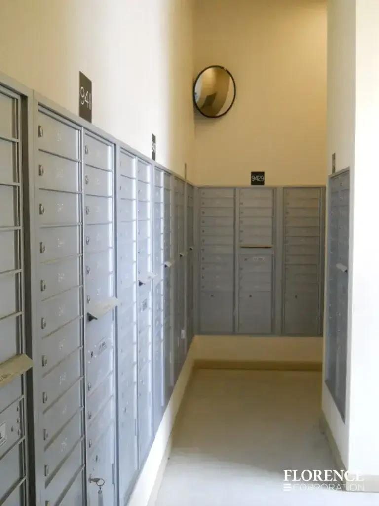 versatile-4C-indoor-install_019 Recessed mount versatile™ 4C mailboxes in silver speck