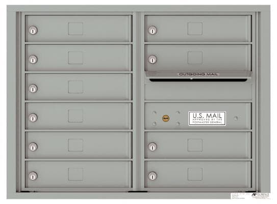 Silver Speck 4C06-D10 STD-4C mailbox solution that provides multiple different mailboxes, each with a lock.