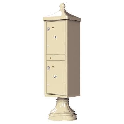 1590-T1V2 Outdoor Parcel Locker with Vogue Accessory in Sandstone