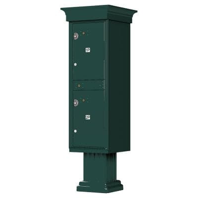 1590-T1V Outdoor Parcel Locker with Vogue Accessory in Forest Green