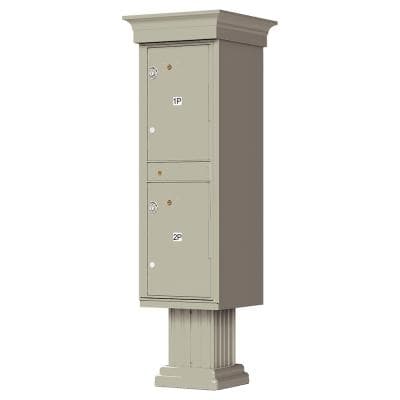 1590-T1V Outdoor Parcel Locker with Vogue Accessory in Postal Grey