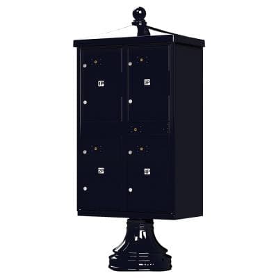 1590-T2V2 Outdoor Parcel Locker with Vogue Accessory in Black