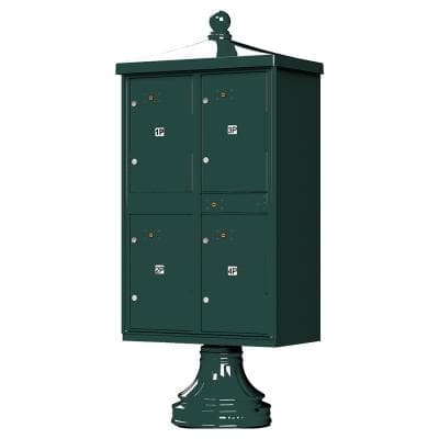 1590-T2V2 Outdoor Parcel Locker with Vogue Accessory in Forest Green