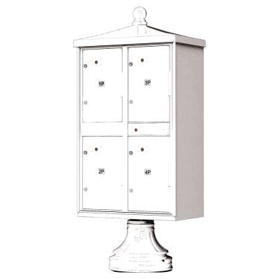 1590-T2V2 Outdoor Parcel Locker with Vogue Accessory in White