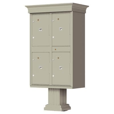 1590-T2V Outdoor Parcel Locker with Vogue Accessory in Postal Grey
