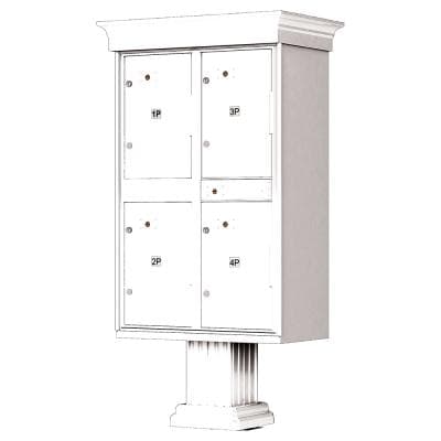 1590-T2V Outdoor Parcel Locker with Vogue Accessory in White