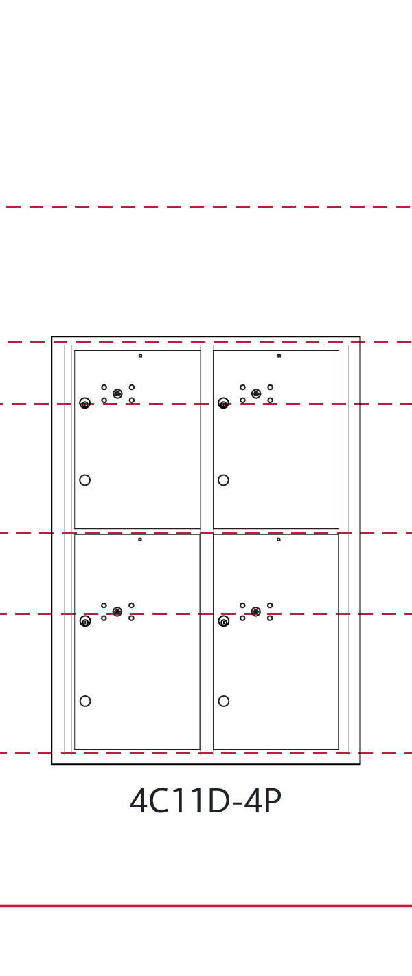 4C11D-4P 4c parcel locker measurements