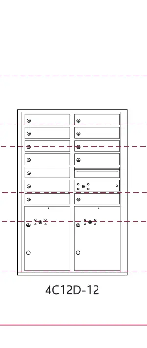 4C12D-12 4c mailboxes measurements