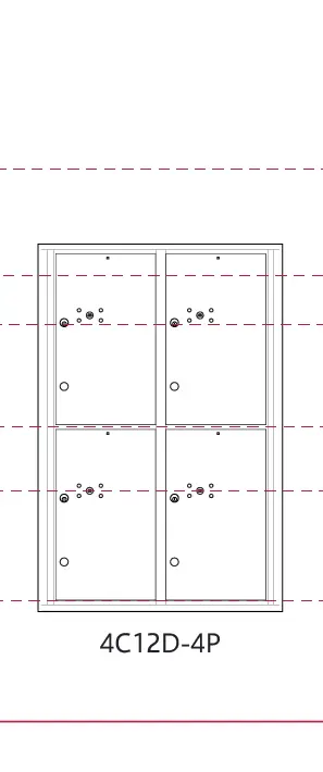 4C12D-4P 4c parcel locker measurements