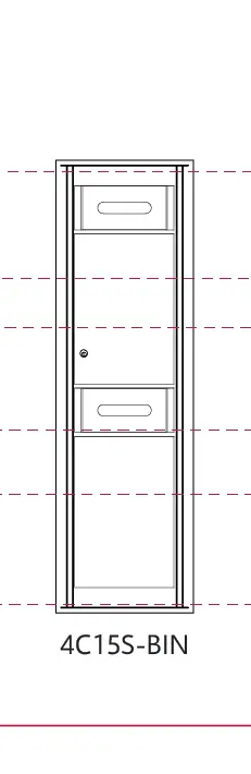 4C15S-BIN 4c waste bin measurements