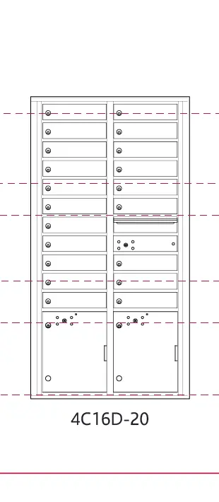 4C16D-20 4c mailbox measurements