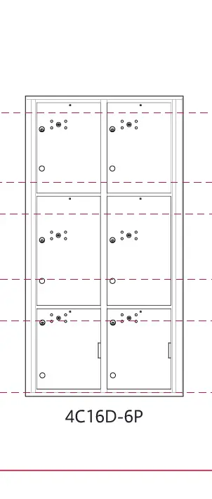 4C16D-6P 4c max height parcel locker measurements