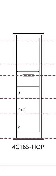 4C16S-HOP 4c hopper door collection box measurements
