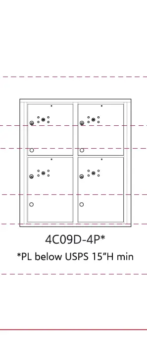 4C09D-4P* PL below USPS 15” height min