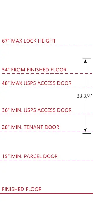 4C09 4c mailboxes 9 door height measurements